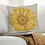 1_Liora Manne Marina Yellow Flower Indoor/Outdoor Pillow Yellow 18"x18"