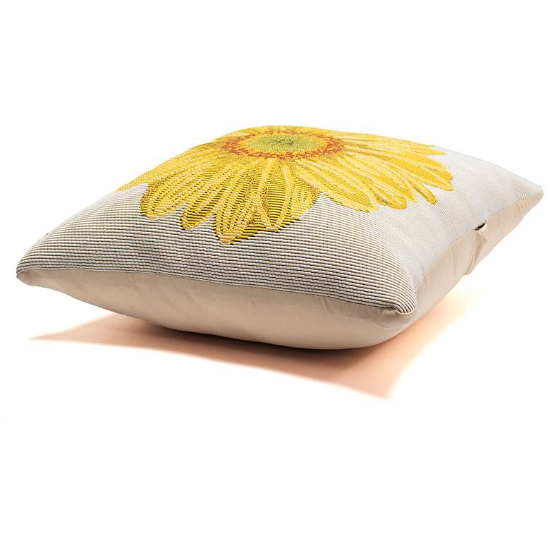 Image 6 Liora Manne Marina Yellow Flower Indoor/Outdoor Pillow Yellow 18"x18" more views