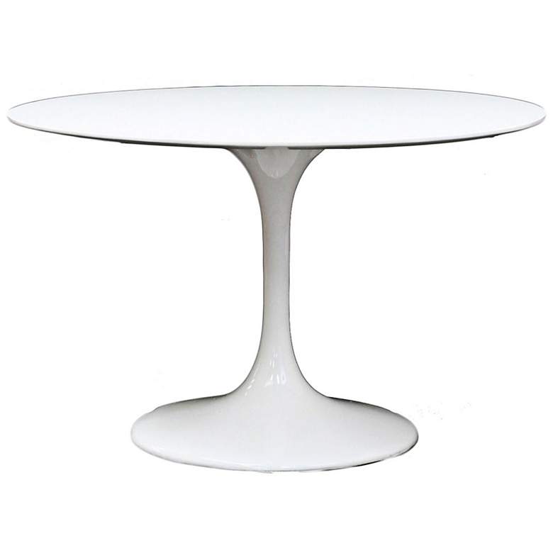 Image 1 Lippa 39" Wide High-Gloss White Round Modern Dining Table