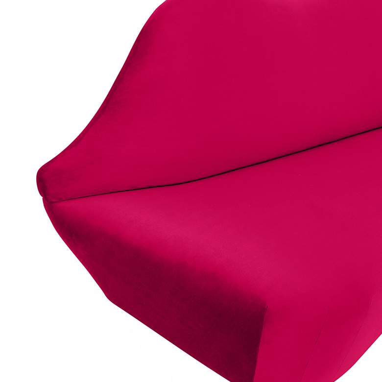 Image 4 Lips Hot Pink Velvet Fabric Settee more views