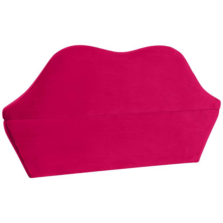 Image 6 Lips Hot Pink Velvet Fabric Settee more views