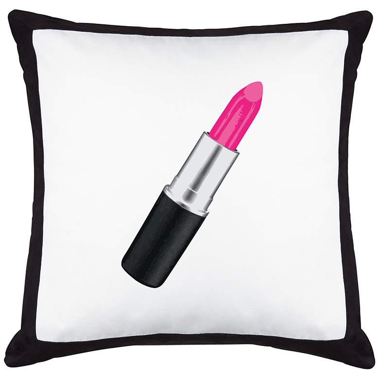 Image 1 Lipstick Black Canvas and Microsuede 18 inch Square Pillow