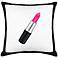 Lipstick Black Canvas and Microsuede 18" Square Pillow