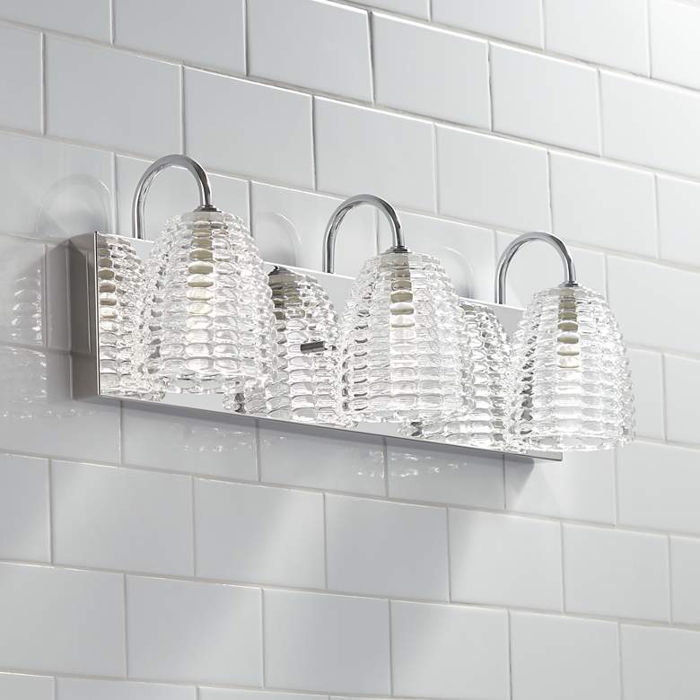 Image 1 Lipton 22" Wide 3-Light Chrome LED Bath Light