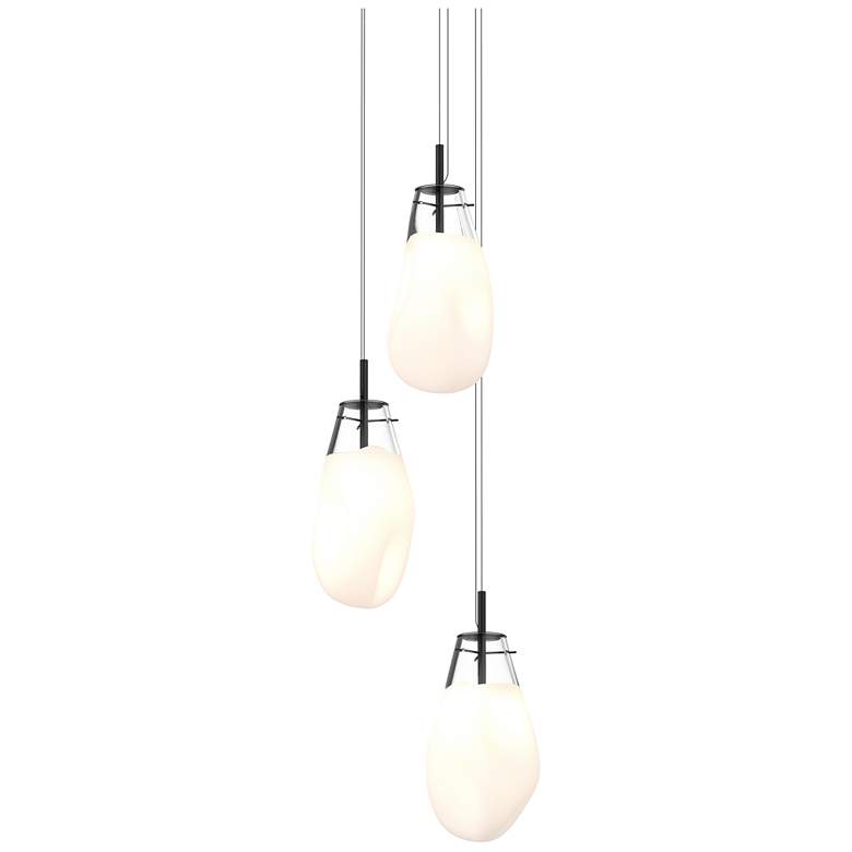 Image 1 Liquid 22.5" Wide 3-Light Satin Black Pendant