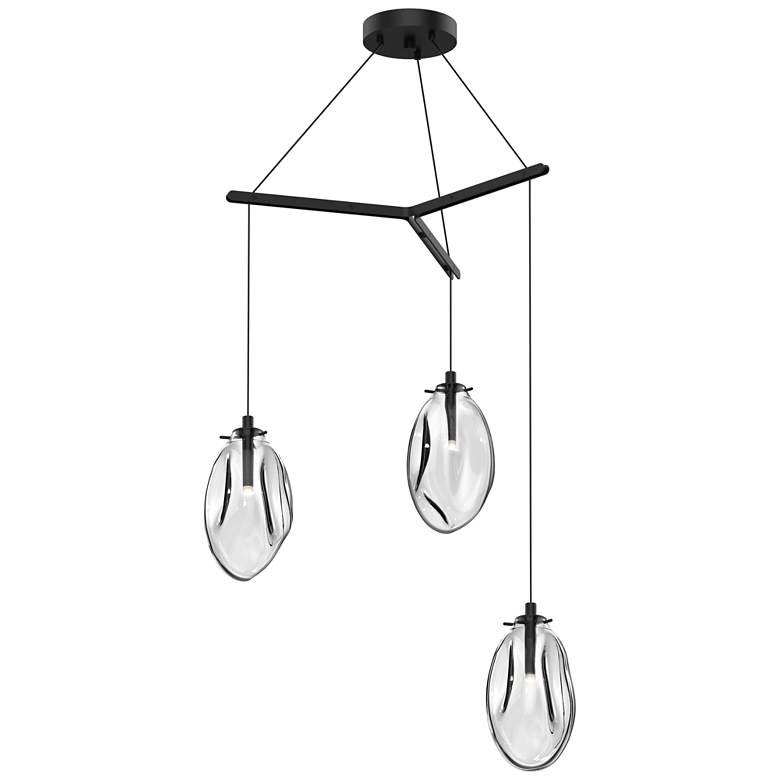 Image 1 Liquid 27" Wide 3-Light Satin Black Pendant