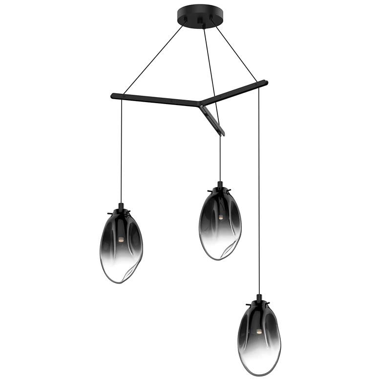 Image 1 Liquid 27 inch Wide 3-Light Satin Black Pendant