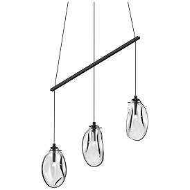 Image1 of Liquid 36.5" Wide 3.Light Satin Black Linear Spreader LED Pendant
