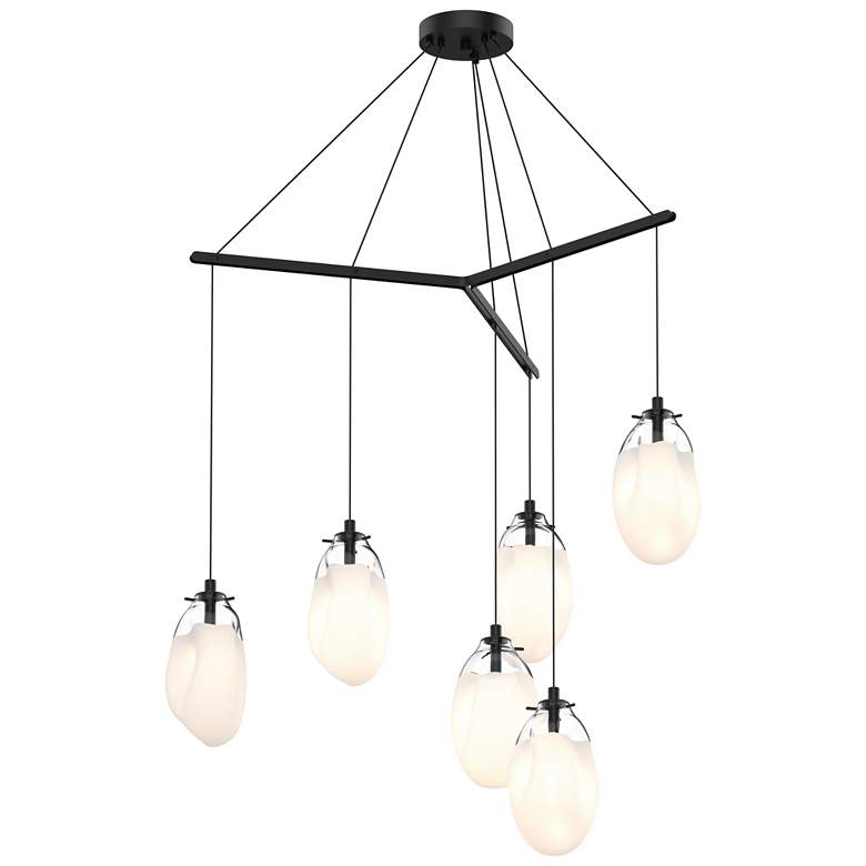 Image 1 Liquid 39.25" Wide 6-Light Satin Black Pendant