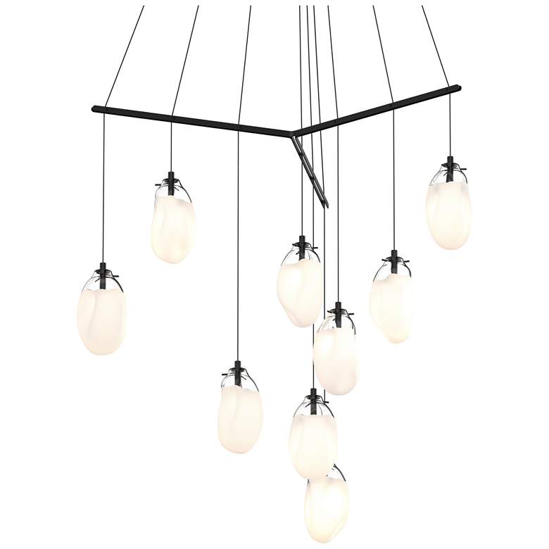 Image 1 Liquid 51" Wide 9-Light Satin Black Pendant