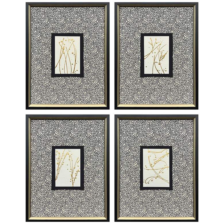 Image 1 Liquid Gold I 16"W x 21"H Framed Art Set of 4