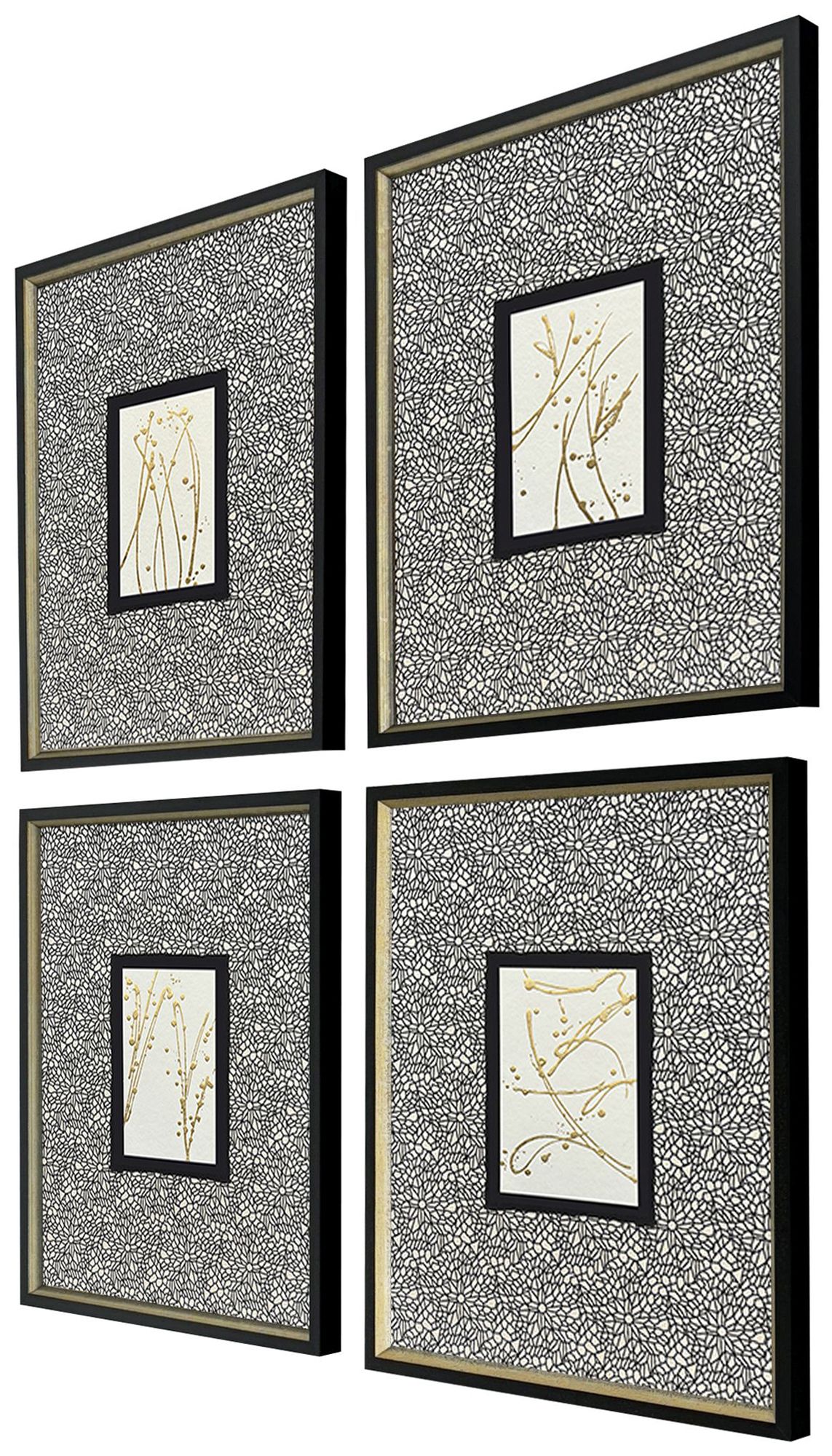 Image 2 Liquid Gold I 16"W x 21"H Framed Art Set of 4 more views