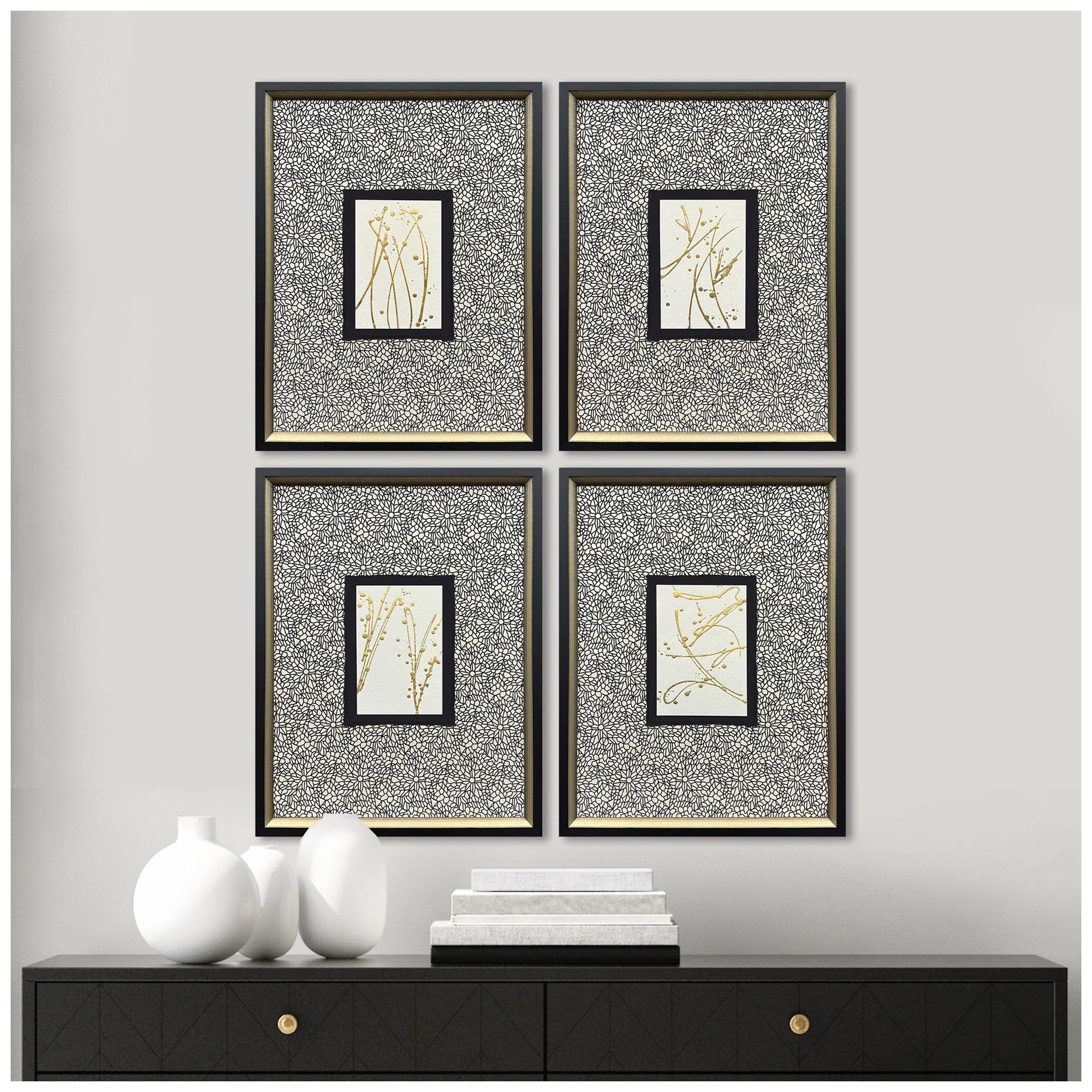 Image 3 Liquid Gold I 16"W x 21"H Framed Art Set of 4 more views