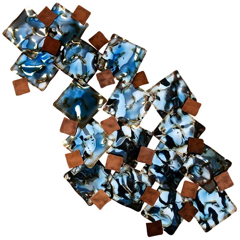 Image 1 Liquid Lucidity 49" Wide Torched Metal Wall Sculpture