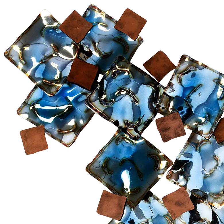 Image 2 Liquid Lucidity 49" Wide Torched Metal Wall Sculpture more views