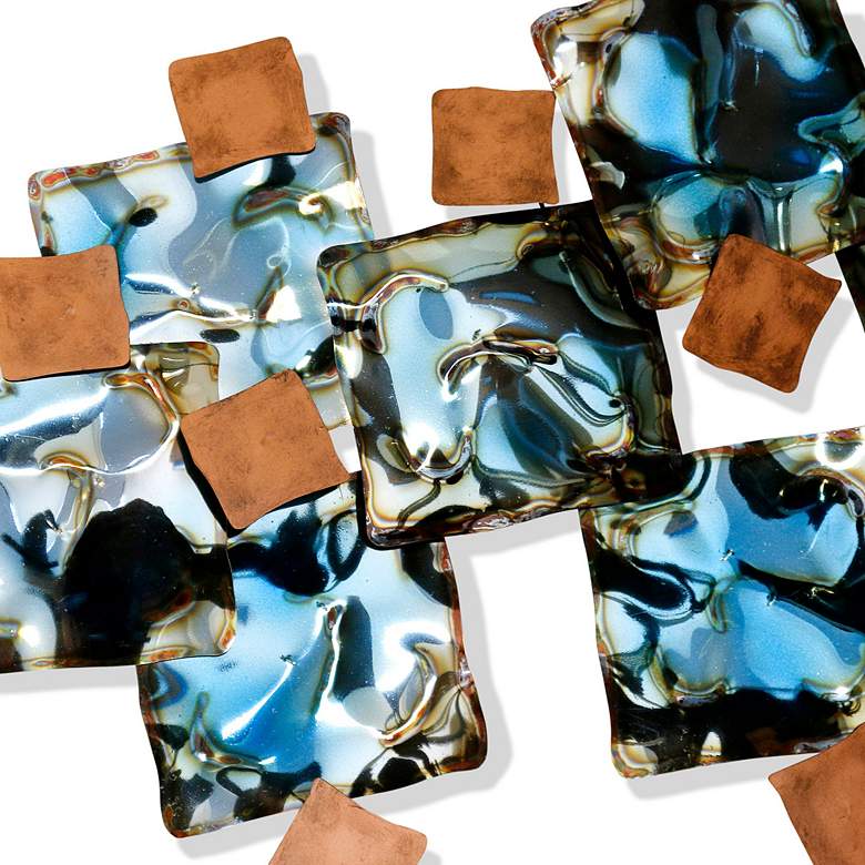 Image 3 Liquid Lucidity 49" Wide Torched Metal Wall Sculpture more views