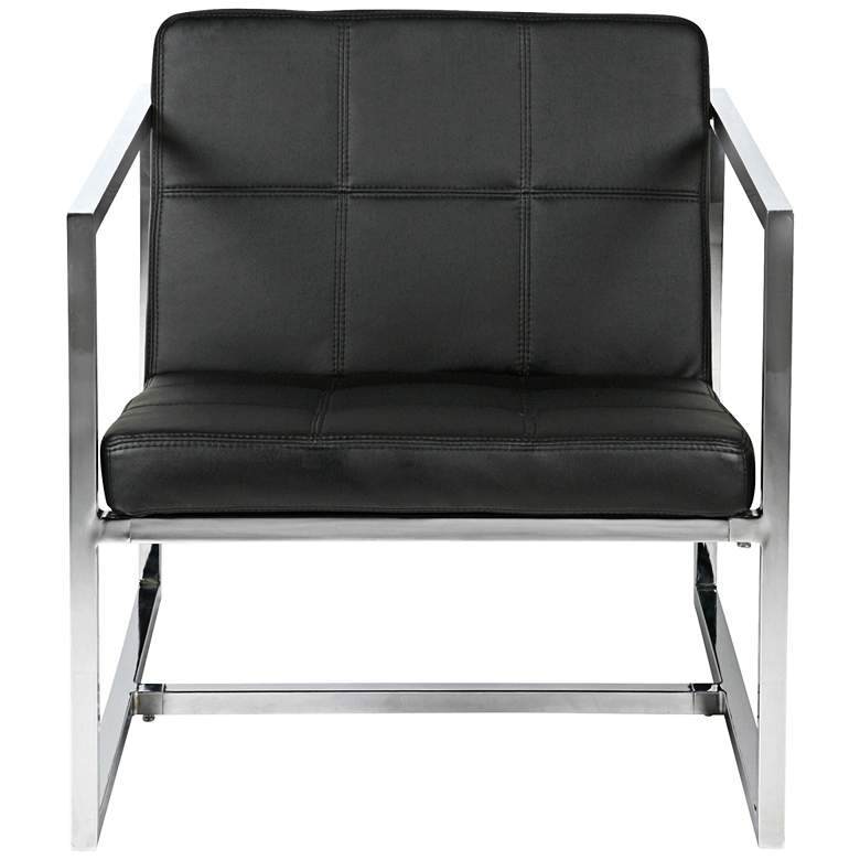 Image 1 Lisa Black Faux Leather and Chrome Armchair