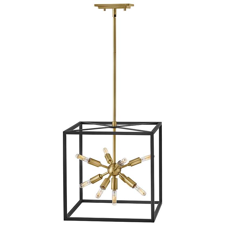 Image 1 Lisa McDennon Aros 15" Wide Black and Brass 9-Light Pendant