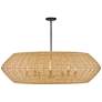 2_Lisa McDennon Luca 60"W Black w/ Woven Drum Shade Chandelier more views