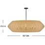 3_Lisa McDennon Luca 60"W Black w/ Woven Drum Shade Chandelier more views
