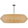 4_Lisa McDennon Luca 60"W Black w/ Woven Drum Shade Chandelier more views