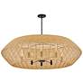 5_Lisa McDennon Luca 60"W Black w/ Woven Drum Shade Chandelier more views