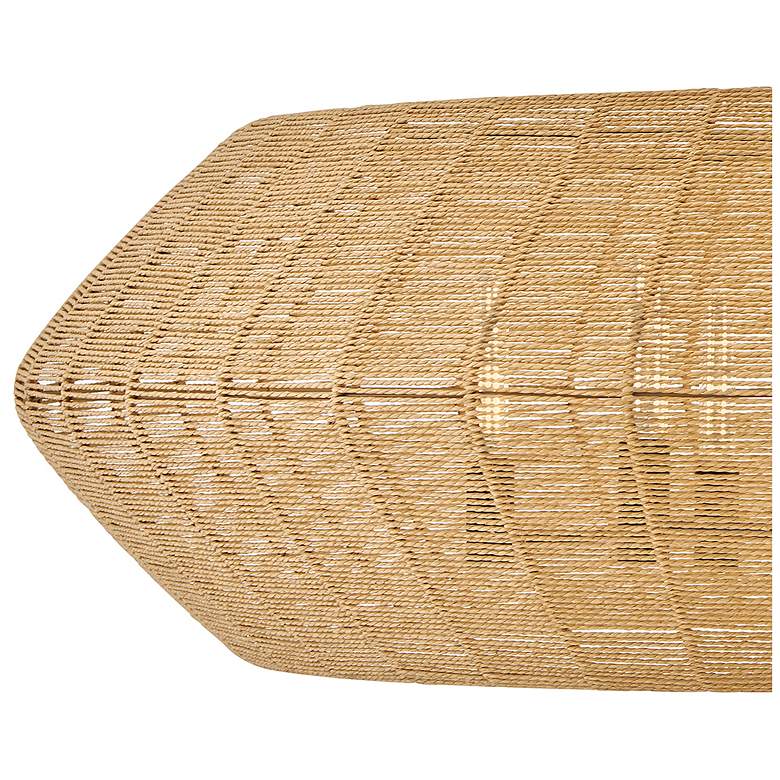 Image 7 Lisa McDennon Luca 60"W Black w/ Woven Drum Shade Chandelier more views