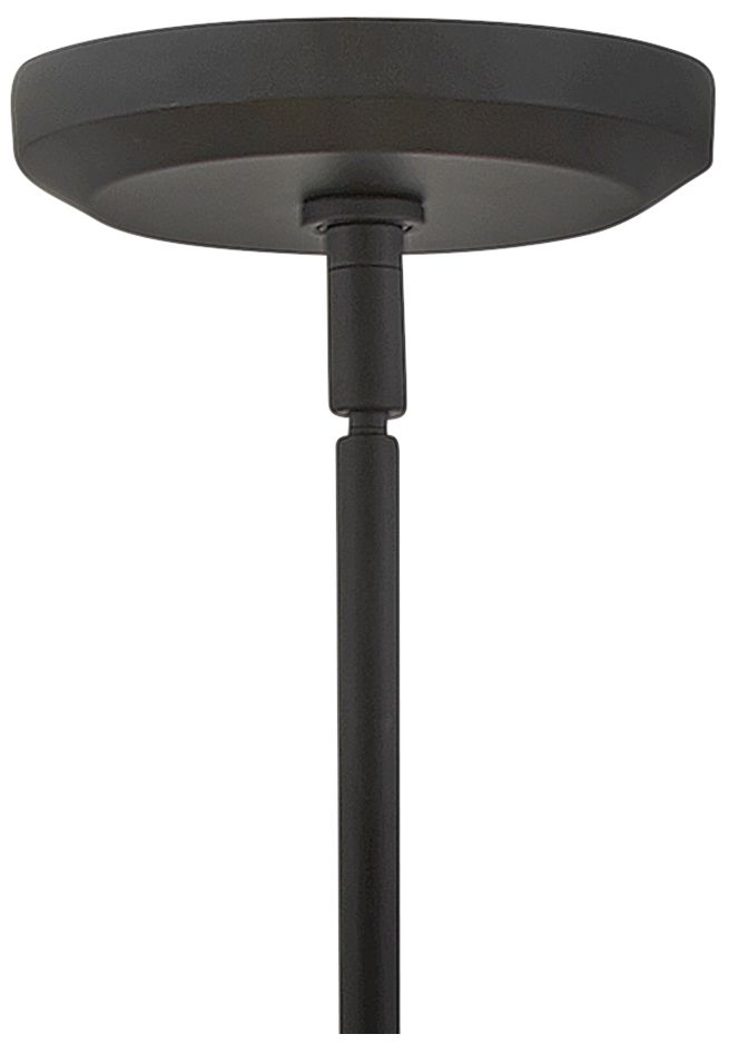 Lisa McDennon Luca 60"W Black w/ Woven Drum Shade Chandelier