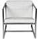 Lisa White Faux Leather and Chrome Armchair