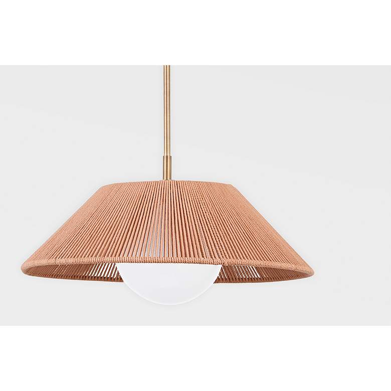 Image 2 Lisbon 21" Wide Patina Brass Cone Pendant Light more views