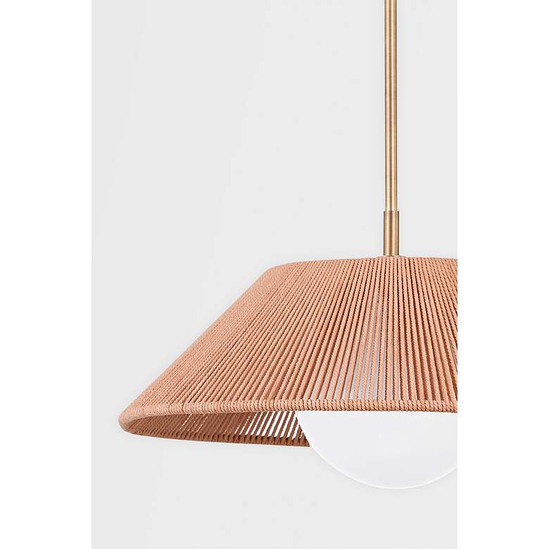 Image 3 Lisbon 21" Wide Patina Brass Cone Pendant Light more views