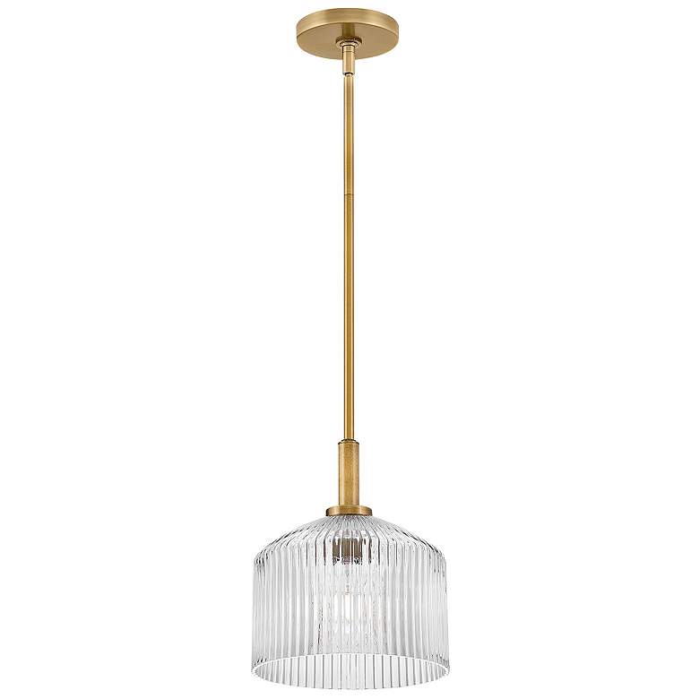Image 1 Lisette 9" Wide Lacquered Brass Mini Pendant