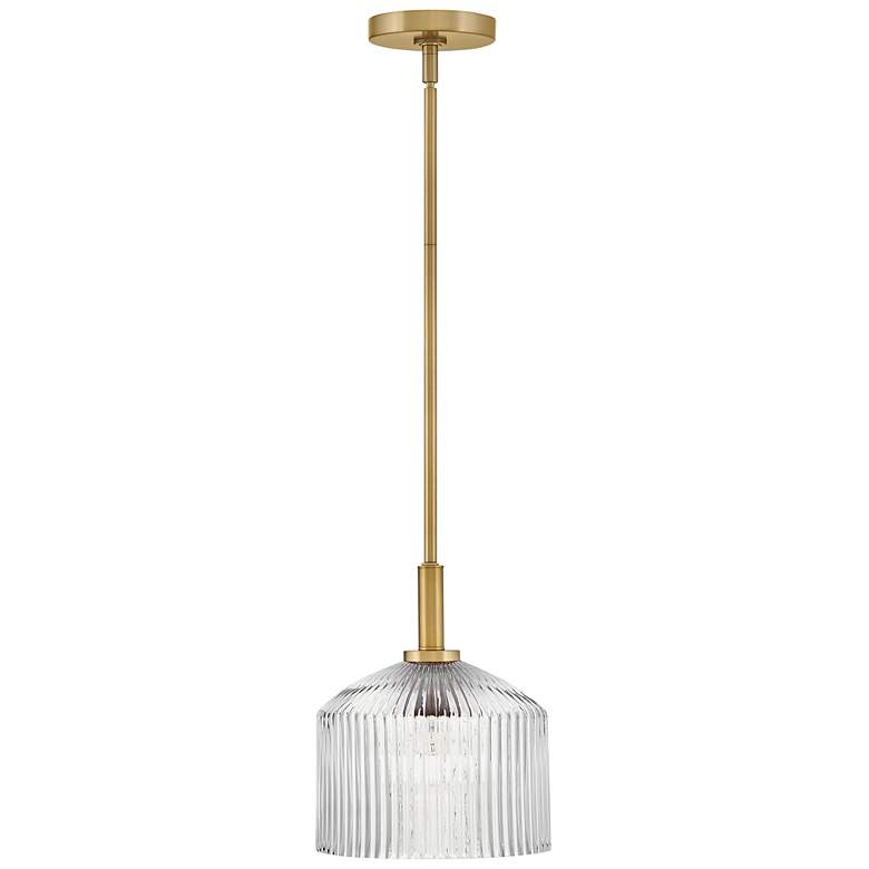 Image 3 Lisette 9" Wide Lacquered Brass Mini Pendant more views