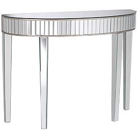 Image3 of Liska 39 1/2" Wide Mirrored Demilune Console Table