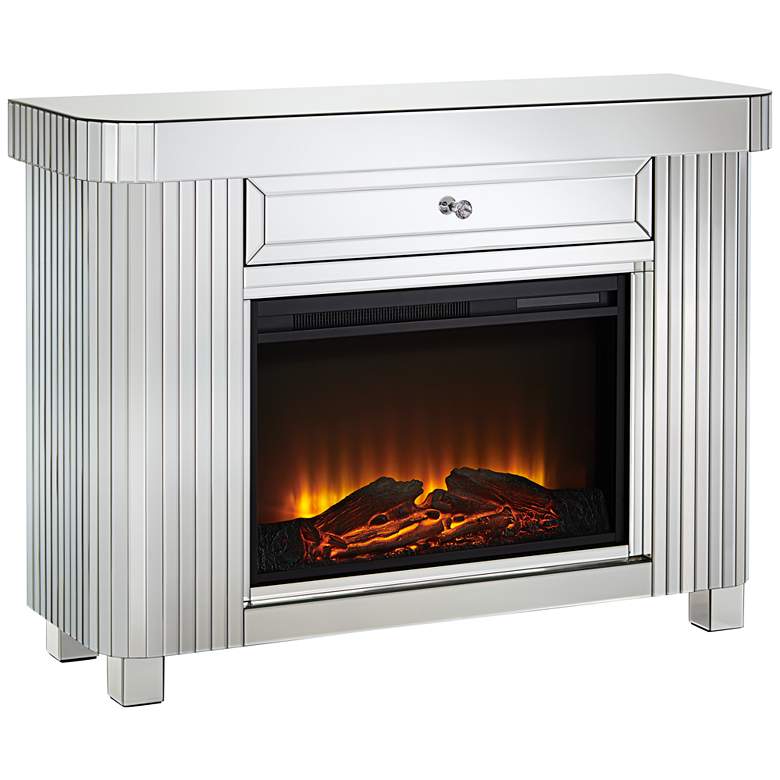 Image 3 Liska 47 1/2 inch Wide Mirrored Electric Fireplace