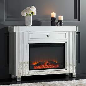 Image2 of Liska 47 1/2" Wide Mirrored Electric Fireplace