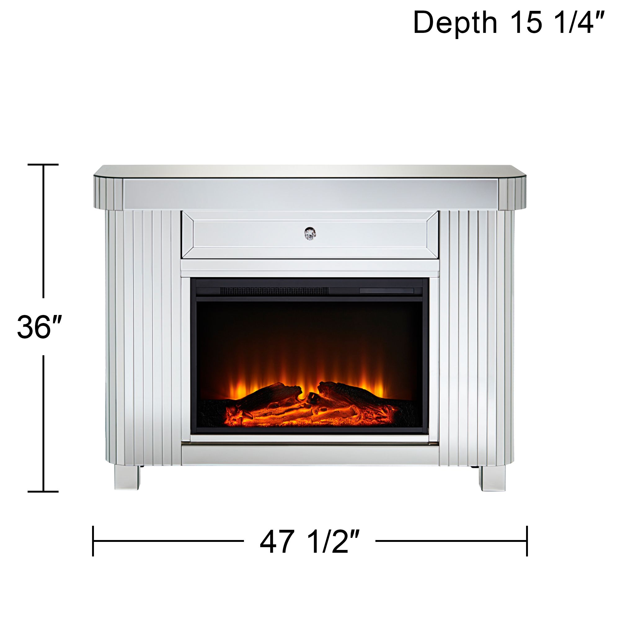 Liska 47 1/2" Wide Mirrored Electric Fireplace in scene