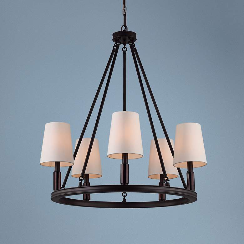 Image 1 Lismore 28 1/4 inch Wide Oil-Rubbed Bronze Chandelier