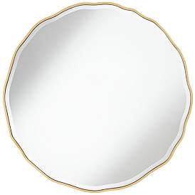 Lissa Gold Waved Edge 31 1/2&quot; x 31 1/2&quot; Wall Mirror