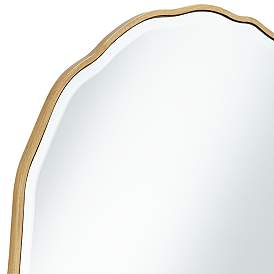 Lissa Gold Waved Edge 31 1/2&quot; x 31 1/2&quot; Wall Mirror more views