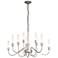 Lisse 10 Arm Chandelier - Sterling Finish
