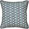 Lissie Blue Printed Cording Details 18" Square Throw Pillow