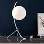 Lite Sourc Lancy 18 1/2" Nickel and Glass Modern Tripod Table Lamp