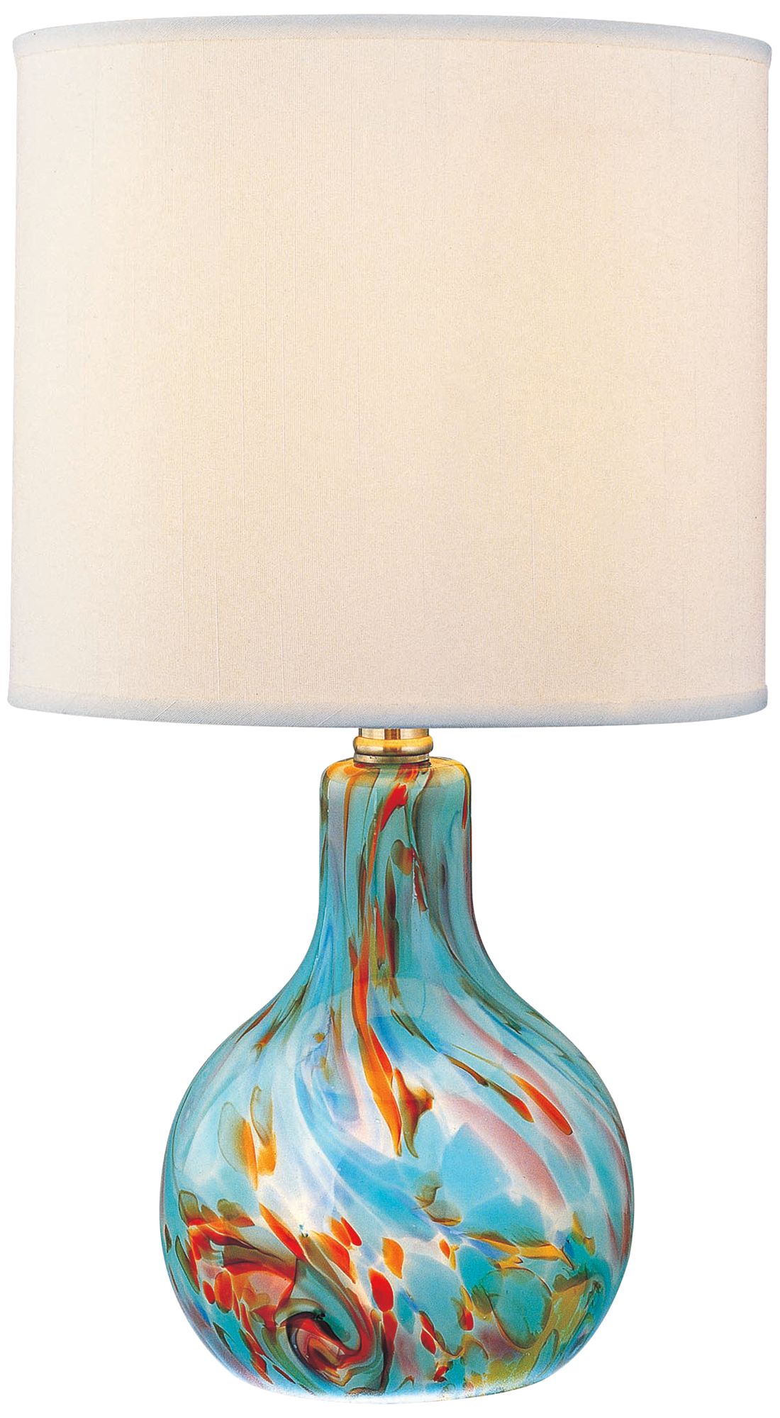 Lite Source 14 1/2" High Pepita Aqua Glass Accent Table Lamp 1N885