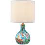 Lite Source 14 1/2" High Pepita Aqua Glass Night Light Table Lamp