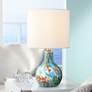 Lite Source 14 1/2" High Pepita Aqua Glass Night Light Table Lamp