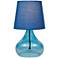 Lite Source 14"H Blue Glass Jar Accent Table Lamp