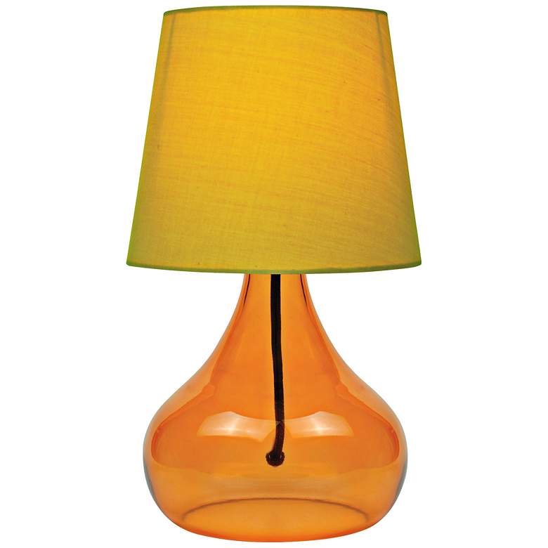 Image 1 Lite Source 14 inchH Orange Glass Jar Accent Table Lamp