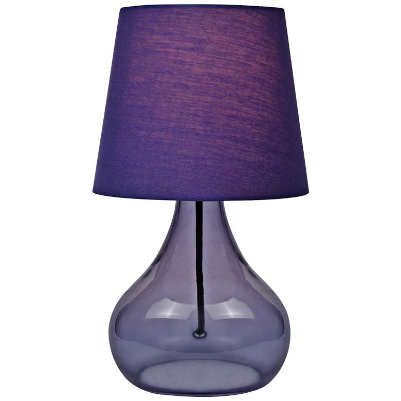 Image 1 Lite Source 14 inchH Purple Glass Jar Accent Table Lamp