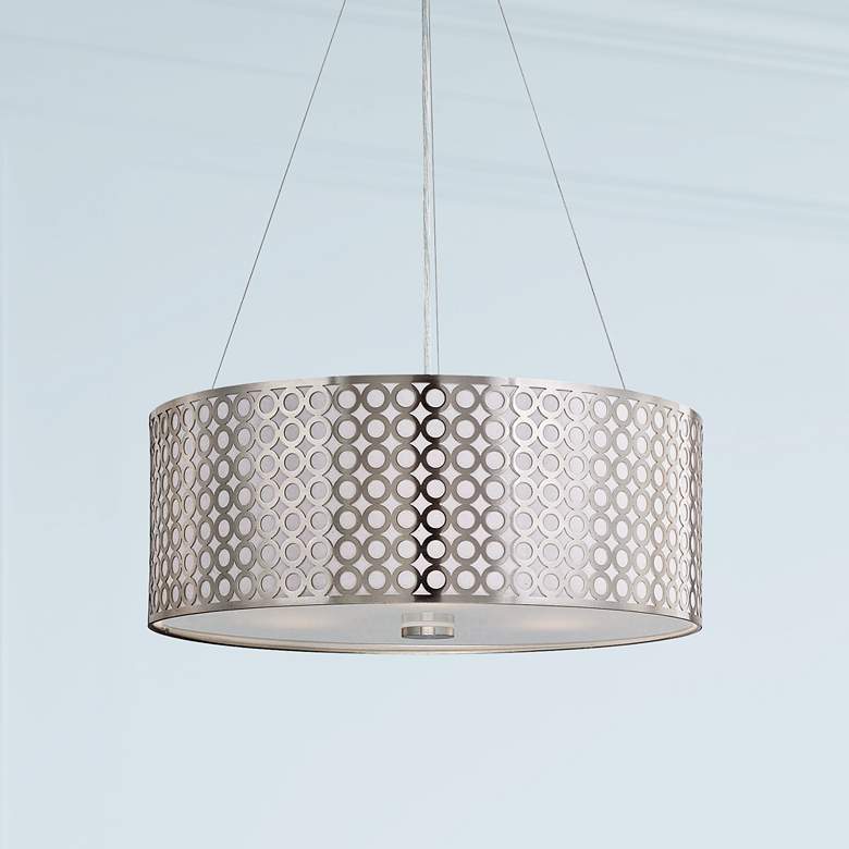 Image 1 Lite Source 20" Wide 3-Light Polished Steel Pendant Light
